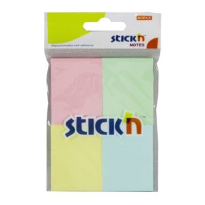 กระดาษโน้ตกาวในตัว ชนิดกาวหัว STICK’N #21090 ขนาด 1.5×2 นิ้ว (1×4) คละสีพาสเทล