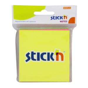 กระดาษโน้ตกาวในตัว ชนิดกาวหัว STICK’N #21093 ขนาด 3×3 นิ้ว (1×3) คละสีนีออน