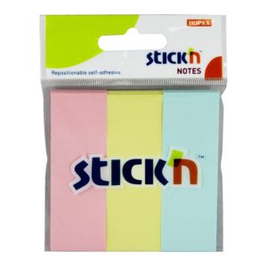 กระดาษโน้ตกาวในตัว ชนิดกาวหัว STICK’N #21128 ขนาด 3×1 นิ้ว (1×3) คละสีพาสเทล