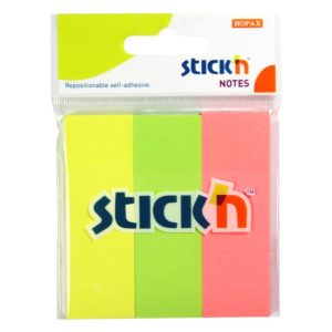 กระดาษโน้ตกาวในตัว ชนิดกาวหัว STICK’N #21129 ขนาด 3×1 นิ้ว (1×3) คละสีนีออน