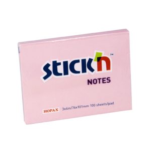 กระดาษโน้ตกาวในตัว ชนิดกาวหัว STICK’N #21151 ขนาด 3×4 นิ้ว สีชมพูพาสเทล