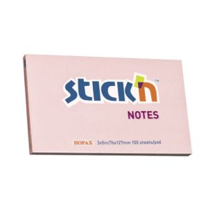 กระดาษโน้ตกาวในตัว ชนิดกาวหัว STICK’N #21154 ขนาด 3×5 นิ้ว สีชมพูพาสเทล