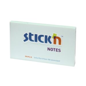 กระดาษโน้ตกาวในตัว ชนิดกาวหัว STICK’N #21155 ขนาด 3×5 นิ้ว สีฟ้าพาสเทล