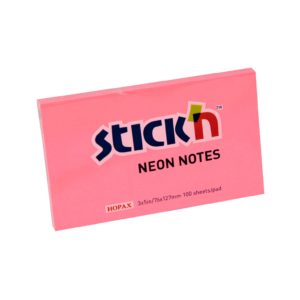 กระดาษโน้ตกาวในตัว ชนิดกาวหัว STICK’N #21170 ขนาด 3×5 นิ้ว สีชมพูนีออน