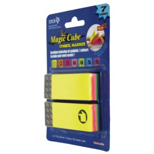 กระดาษโน้ตกาวในตัว ชนิดกาวหัว MAGIC CUBE STICK’N #21303 Symbol Marker ขนาด 76 x 25 มม. คละสีนีออน