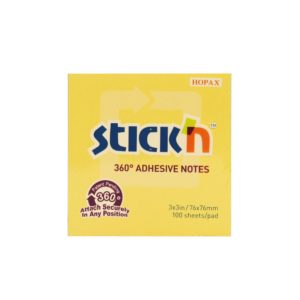 กระดาษโน้ต STICKN 3″x3″ 360* 21551 เหลือง