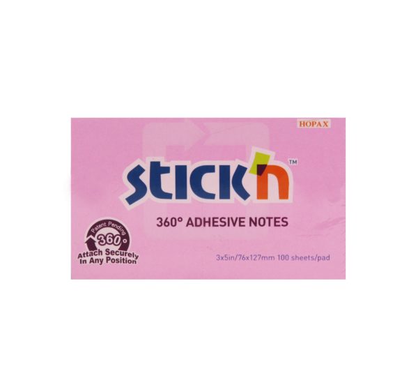 กระดาษโน้ต STICKN 3"x5" 360* 21558 ชมพู