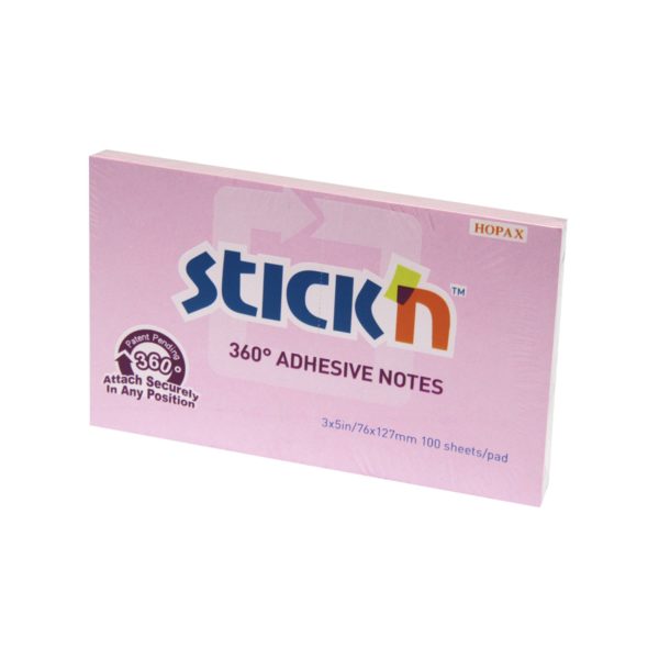 กระดาษโน้ต STICKN 3"x5" 360* 21558 ชมพู - Image 3