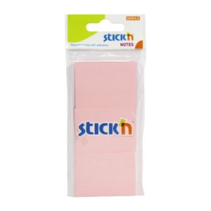 กระดาษโน้ตกาวในตัว ชนิดกาวหัว STICK’N #21126 ขนาด 1.5×2 นิ้ว (1×3) สีชมพูพาสเทล