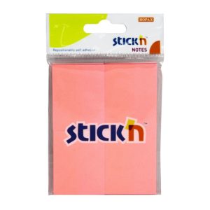 กระดาษโน้ตกาวในตัว ชนิดกาวหัว STICK’N #21091 ขนาด 1.5×2 นิ้ว (1×4) สีชมพูนีออน