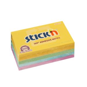 กระดาษโน้ต STICKN 3″x5″  คละสี 4+1 แถบกาว 360*