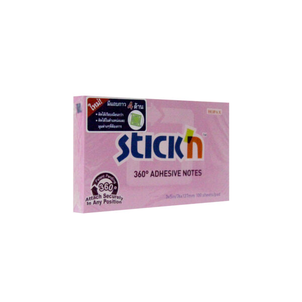 กระดาษโน้ต STICKN 3"x5" 360* 21558 ชมพู - Image 2