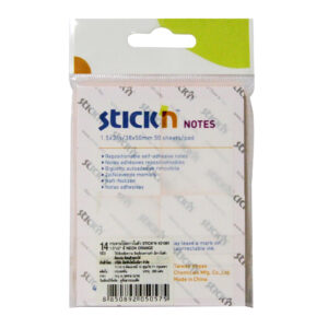 กระดาษโน้ตกาวในตัว ชนิดกาวหัว STICK’N #21091 ขนาด 1.5×2 นิ้ว (1×4) สีส้มนีออน