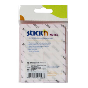 กระดาษโน้ตกาวในตัว ชนิดกาวหัว STICK’N #21091 ขนาด 1.5×2 นิ้ว (1×4) สีชมพูนีออน