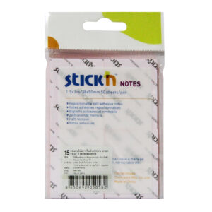 กระดาษโน้ตกาวในตัว ชนิดกาวหัว STICK’N #21091 ขนาด 1.5×2 นิ้ว (1×4) สีบานเย็นนีออน