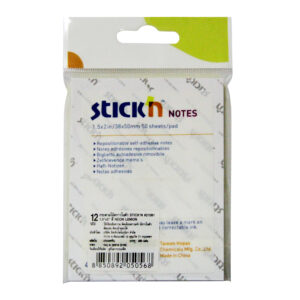 กระดาษโน้ตกาวในตัว ชนิดกาวหัว STICK’N #21091 ขนาด 1.5×2 นิ้ว (1×4) สีเหลืองนีออน